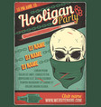 advertising poster design with of a bandits skull vector image