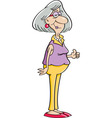 cartoon senior woman giving thumbs up vector image