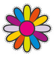color flower sticker retro patch decorative vector image vector image