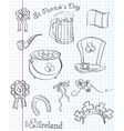 set of different items for st patricks day black vector image