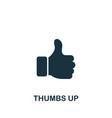 thumbs up icon monochrome simple success vector image