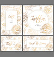 wedding templates set with hand drawn peony vector image
