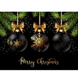 black christmas ball with ribbon and a bow vector image