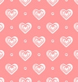 pink seamless grunge hearts pattern vector image
