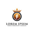 luxury letter f with crown logo design concept vector image vector image