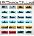 military icons set vector image