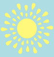 sun round icon yellow rays of light cute cartoon vector image