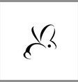 cute rabbit logo design vector image