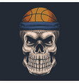 skull basketball vector image vector image