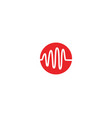 heart beat wave logo line vector image