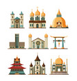 traditional church set christian evangelistic vector image
