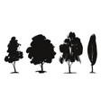 tree set floral elements nature hand drawn vector image vector image