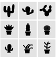 black cactus icon set vector image vector image