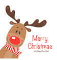 cute and funny christmas deer cartoon vector image vector image