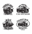 set bus travel company logo designs vector image