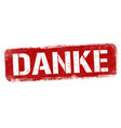 thank you on german language danke sign or stamp vector image