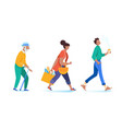 young woman and man with grandfather walking go vector image vector image