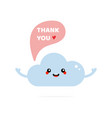 blue cartoon cloud character saying thank you vector image vector image