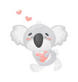 cute koala in love on white vector image