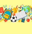 school seamless pattern with education items vector image vector image
