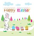 happy easter and bunny vector image