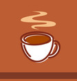 a cup coffee on brown vector image vector image