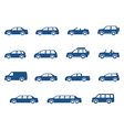 cars icons set vector image vector image