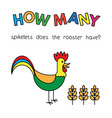 cartoon rooster counting game for kids vector image