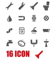 grey plumbing icon set vector image