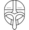 helmet viking nordic line icon vector image vector image