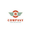 wings with gear vintage logo design inspiration vector image