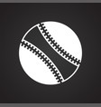 baseball ball icon on black background for graphic vector image