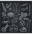 gentleman vintage accessories doodle set vector image
