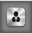 user icon - metal app button vector image