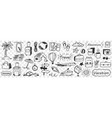 vacations and adventure doodle set vector image vector image