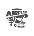 airplane emblem design vector image