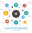 data integration trendy web concept with icons vector image