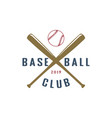 retro vintage crossed wooden baseball stick bat vector image