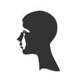 silhouette of a female head face side view vector image