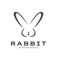 isolated animal long ears rabbit logo design vector image vector image
