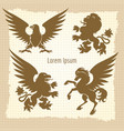 heraldic silhouettes vintage poster vector image vector image