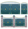 metal fence with gate vector image