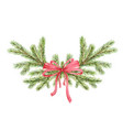 watercolor christmas wreath with green pine vector image vector image