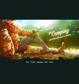 for a landing page backpacker is enjoying vector image