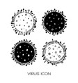 set 4 hand drawn icons coronavirus bacteria vector image