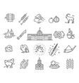 set of georgian style icons in flat style vector image