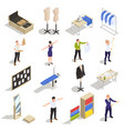 tailor atelier isometric set vector image vector image
