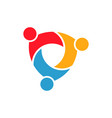 teamwork shield group of three persons logo vector image vector image