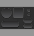 black blank buttons set of interface elements vector image