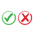 right and wrong icon hand drawn of green vector image